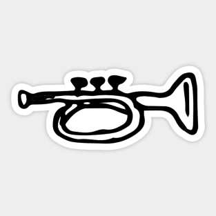 Trumpet Doodle Black Sticker